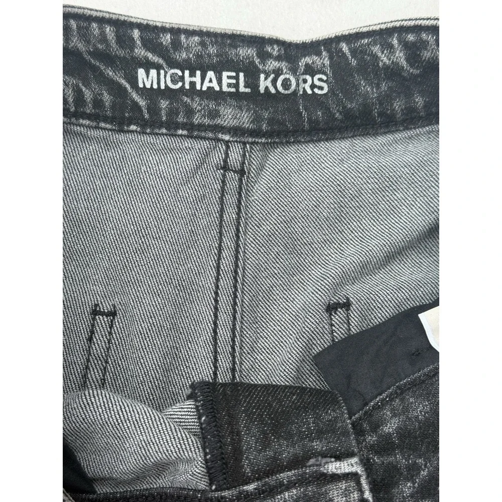 Michael Kors Acid Wash Pleated Straight  Tapered Jeans Mom 80s 90s Wide Leg EUC